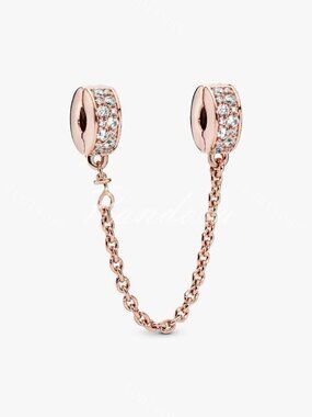 Pandora Clear Pavé Safety Chain Clip Charm